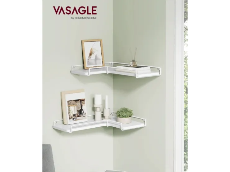 Vasagle Eckregal 2er Set L-förmig 29 cm x 40 cm Weiß* Wandregale|Schweberegale