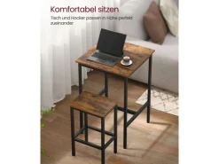 Vasagle Esstisch mit 2 Stühlen Braun-Schwarz* Möbelserien