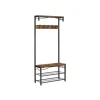 Vasagle Garderobe 32 x 80 x 178,5 cm Braun-Schwarz* Sitzbänke