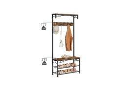 Vasagle Garderobe 32 x 80 x 178,5 cm Braun-Schwarz* Sitzbänke