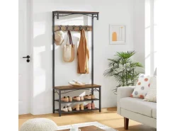 Vasagle Garderobe 32 x 80 x 178,5 cm Braun-Schwarz* Sitzbänke