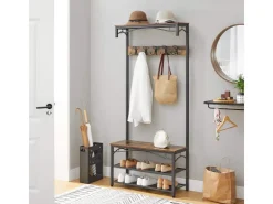 Vasagle Garderobe 32 x 80 x 178,5 cm Braun-Schwarz* Sitzbänke