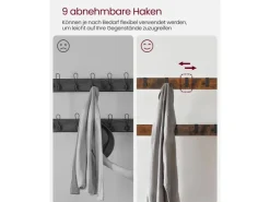 Vasagle Garderobenständer 84 cm x 183 cm x 33,7 cm Braun-Schwarz* Regale Schwarz|Sitzbänke
