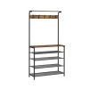 Vasagle Garderobenständer 5 Ebenen 32,2 cm x 80 cm x 182 cm Braun-Schwarz* Regale Schwarz