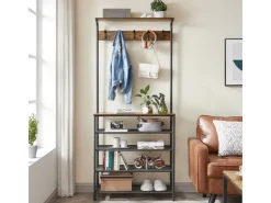 Vasagle Garderobenständer 5 Ebenen 32,2 cm x 80 cm x 182 cm Braun-Schwarz* Regale Schwarz
