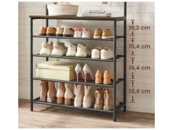 Vasagle Garderobenständer 5 Ebenen 32,2 cm x 80 cm x 182 cm Braun-Schwarz* Regale Schwarz