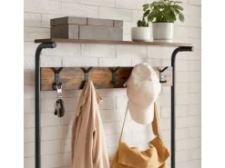 Vasagle Garderobenständer 5 Ebenen 32,2 cm x 80 cm x 182 cm Braun-Schwarz* Regale Schwarz