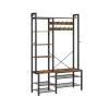 Vasagle Garderobenständer mit Stauraum 40 cm x 120 cm x 190 cm Braun-Schwarz* Sitzbänke