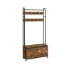 Vasagle Garderobenständer mit Sitzbank 30 cm x 85 cm x 180 cm Braun-Schwarz* Sitzbänke