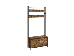 Vasagle Garderobenständer mit Sitzbank 30 cm x 85 cm x 180 cm Braun-Schwarz* Sitzbänke
