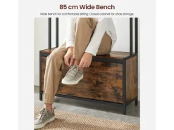Vasagle Garderobenständer mit Sitzbank 30 cm x 85 cm x 180 cm Braun-Schwarz* Sitzbänke