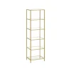 Vasagle Glasregal 6 Ablagen 30 cm x 40 cm x 177,3 cm Gold