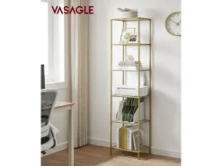 Vasagle Glasregal 6 Ablagen 30 cm x 40 cm x 177,3 cm Gold