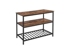 Vasagle Küchenregal 3 Ablagen 60 cm x 120 cm x 90 cm Braun-Schwarz* Regal Weiß|Regale Schwarz