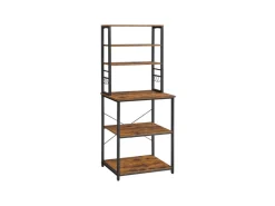 Vasagle Küchenregal 40 cm x 60 cm x 167 cm Braun-Schwarz* Regale Schwarz