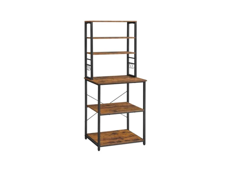 Vasagle Küchenregal 40 cm x 60 cm x 167 cm Braun-Schwarz* Regale Schwarz