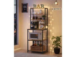 Vasagle Küchenregal 40 cm x 60 cm x 167 cm Braun-Schwarz* Regale Schwarz