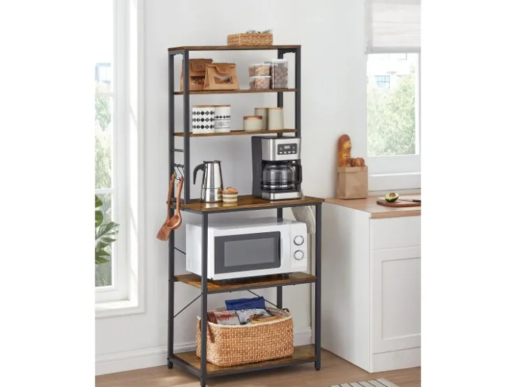 Vasagle Küchenregal 40 cm x 60 cm x 167 cm Braun-Schwarz* Regale Schwarz