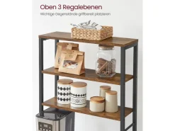 Vasagle Küchenregal 40 cm x 60 cm x 167 cm Braun-Schwarz* Regale Schwarz