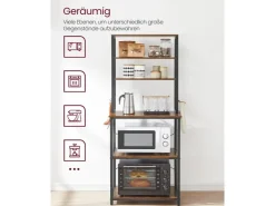 Vasagle Küchenregal 40 cm x 60 cm x 167 cm Braun-Schwarz* Regale Schwarz