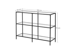 Vasagle Konsolentisch 30 cm x 100 cm x 73 cm Schwarz-Transparent* Regale Schwarz|Tische