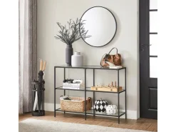 Vasagle Konsolentisch 30 cm x 100 cm x 73 cm Schwarz-Transparent* Regale Schwarz|Tische
