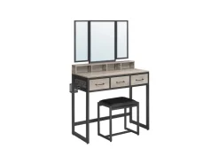 Vasagle Schminktisch mit Hocker Greige-Schwarz* Hocker