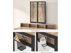 Vasagle Schminktisch mit Hocker Eichenbraun-Schwarz* Hocker
