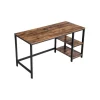 Vasagle Schreibtisch 2 Ablagen 60 cm x 140 cm x 75 cm Braun-Schwarz