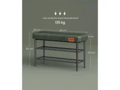 Vasagle Schuhbank 30 cm x 80 cm x 50 cm Grün