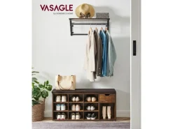 Vasagle Schuhbank 30 cm x 104 cm x 48 cm Vintagebraun