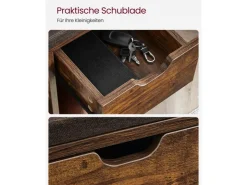 Vasagle Schuhbank 30 cm x 104 cm x 48 cm Vintagebraun