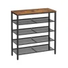 Vasagle Schuhregal 5 Ebenen 30 cm x 93 cm x 75 cm Braun-Schwarz