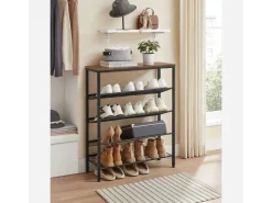 Vasagle Schuhregal 5 Ebenen 30 cm x 93 cm x 75 cm Braun-Schwarz