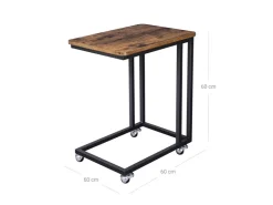 Vasagle Serviertisch mit Rollen 35 cm x 50 cm x 60 cm Braun-Schwarz* Tische|Ostern