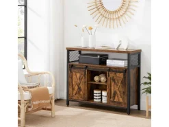Vasagle Sideboard 33 cm x 100 cm x 80 cm Braun-Schwarz