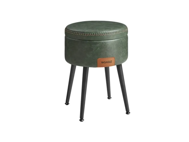 Vasagle Sitzhocker mit Stauraum Ø 32 cm x 44 cm Waldgrün* Hocker