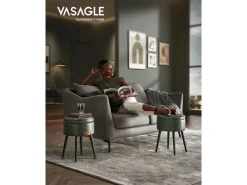 Vasagle Sitzhocker mit Stauraum Ø 32 cm x 44 cm Waldgrün* Hocker