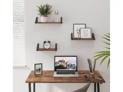 Vasagle Wandregal 40 cm x 12 cm x 11 cm Braun-Schwarz* Schweberegale