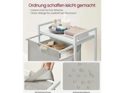 Vasagle Wäschesammler 50 cm x 33 cm x 72 cm Weiß