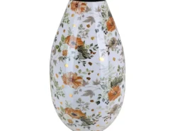 A.H.G. Vase Flora mit Blumenmuster Ø 15 cm x 28 cm Weiß* Vasen