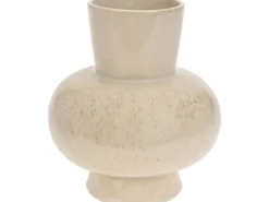 Vase Porzellan Glanzglasur-Finish Ø 19 cm x 22,5 cm Beige* Vasen