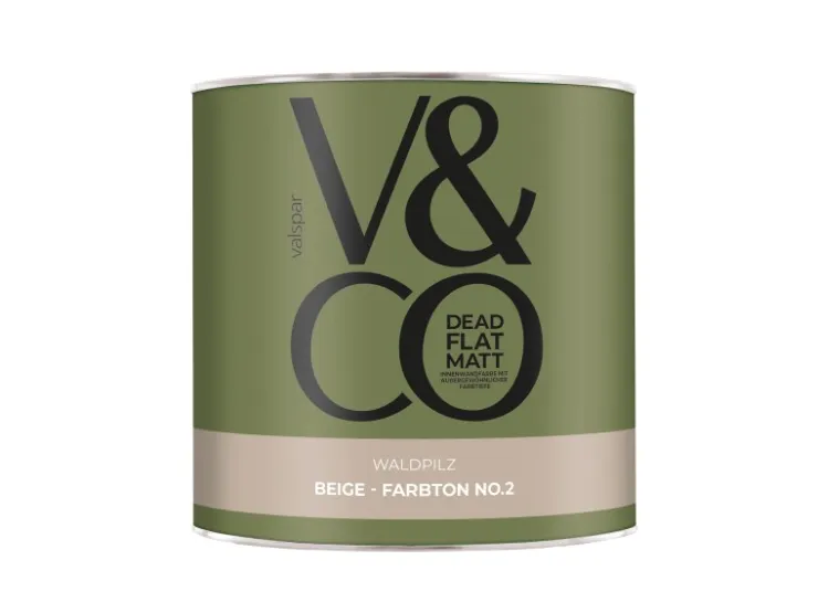 V&CO Premium-Innenfarbe Dead Flat Matt Beige Farbton 2 2,5 l* Innenfarben