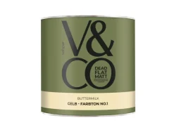 V&CO Premium-Innenfarbe Dead Flat Matt Gelb Farbton 1 2,5 l* Innenfarben