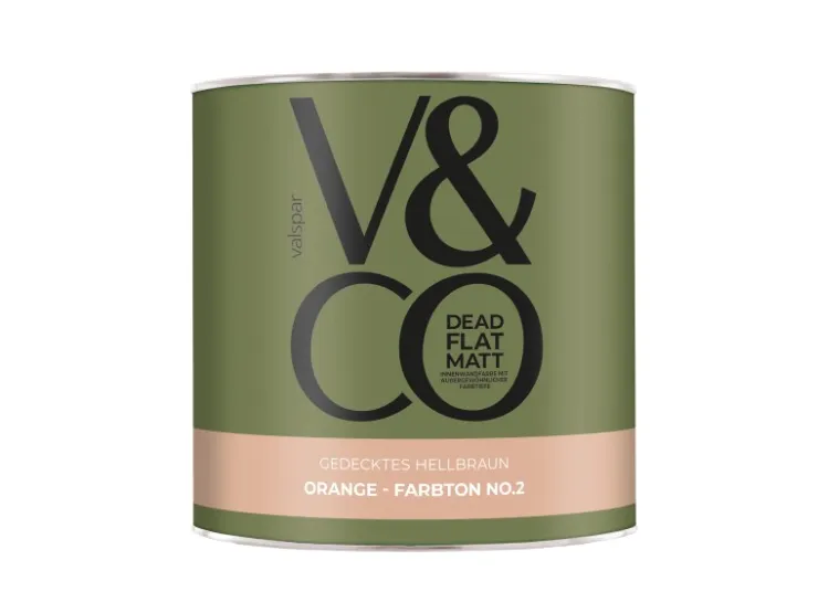V&CO Premium-Innenfarbe Dead Flat Matt Orange Farbton 2 2,5l* Innenfarben