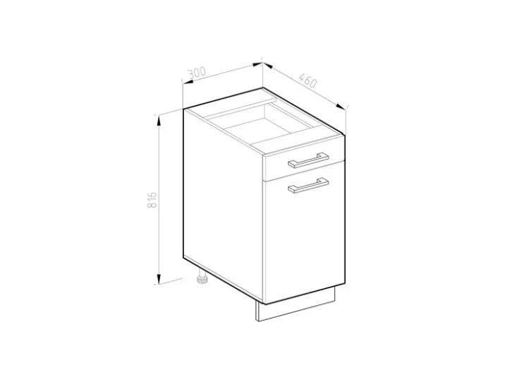 Vicco Apothekerschrank R-Line Landhaus/ 30 cm ohne Arbeitsplatte* Schränke