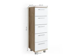 Vicco Badschrank Ilias Sonoma/Weiß 30 x 95 cm
