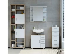 Vicco Badschrank Ilias Sonoma/Weiß 30 x 95 cm