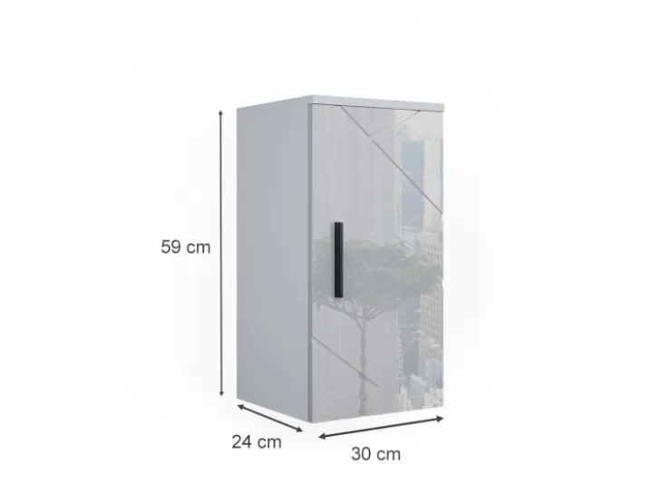 Vicco Badschrank Irma Hochglanz 30 x 59 cm* Regal Weiß