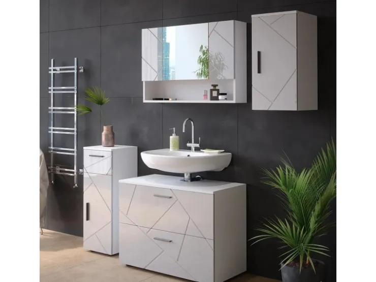 Vicco Badschrank Irma Hochglanz 30 x 59 cm* Regal Weiß